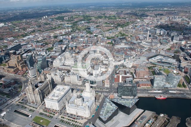 View of Liverpool from the historic waterfront, 2015. Creator: Historic England.