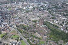 View of Liverpool including the Anglican and Catholic cathedrals, 2015. Creator: Historic England