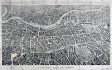View of London from the north as seen from a balloon, 1851. Artist: Anon