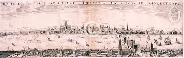 View of London from the south, 1643. Artist: Hugue Picart