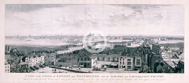 View of London from Islington, 1789. Artist: Johannes Swertner