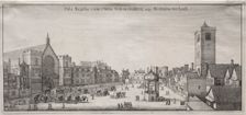 View of London: New Palace Yard with Westminster Hall, and the Clock House, 1647. Creator: Wenceslaus Hollar (Bohemian, 1607-1677)