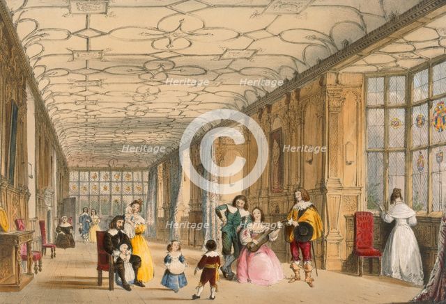 View of Long Hall at Haddon, Derbyshire, c1600. Creator: Joseph Nash (1809-78).
