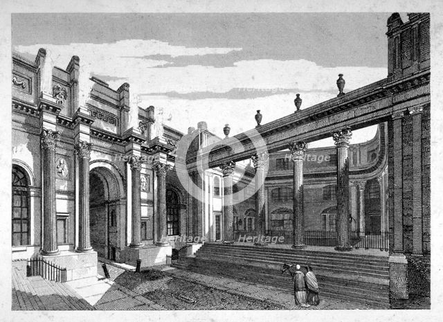 View of Lothbury Court, the Bank of England, City of London, 1809. Artist: J Burnett