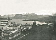 View of Lucerne and its mountains, Switzerland, 1895. Creator: W & S Ltd