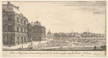 View of Luxembourg from the garden side of the Palais d'Orleans, from Various views of..., 1649-51. Creator: Stefano della Bella
