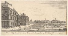 View of Luxembourg from the garden side of the Palais d'Orleans, from Various views of..., 1649-51. Creator: Stefano della Bella