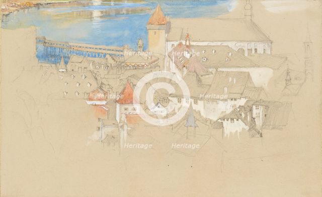 View of Luzern from above, 1861 or 1866. Creator: John Ruskin.