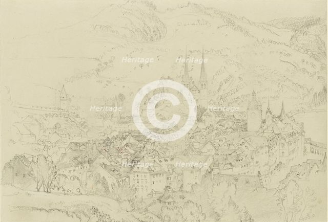 View of Luzern from above, October - December 1861. Creator: John Ruskin.