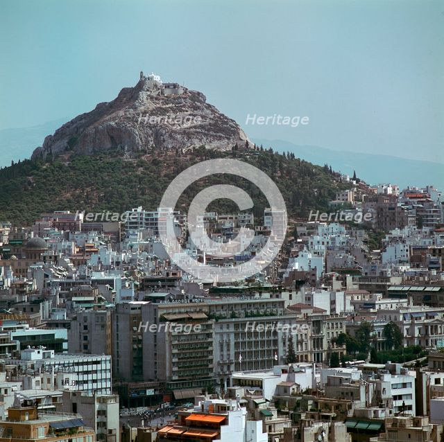 View of Lycabettus Hill and the Acropolis. Artist: Unknown