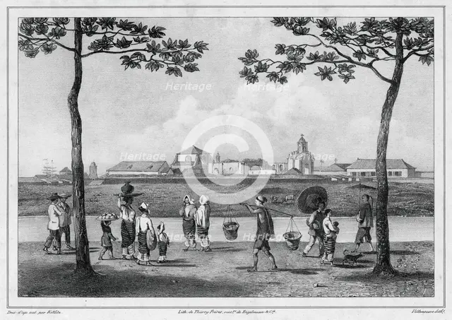View of Manila, Capital of Luzon Island, Philippine Islands, 19th century. Creators: Friedrich Heinrich Kittlitz, Godefroy Engelmann.