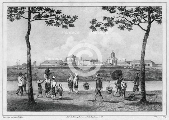 View of Manila, Capital of Luzon Island, Philippine Islands, 19th century. Creators: Friedrich Heinrich Kittlitz, Godefroy Engelmann.