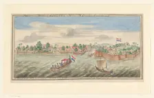 View of Malacca from the sea, 1764. Creator: Jan Keldermans