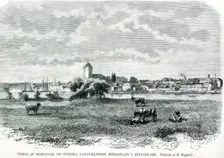 "View of Mariestad, the meeting place of the Swedish countrymen in August 1874. Creator: Robert Haglund