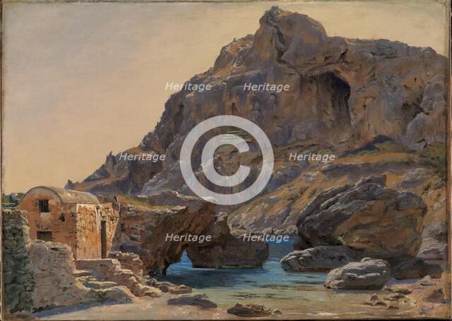 View of Marina Piccola, Capri: Afternoon Light, 1851. Creator: Thorald Lessoe.