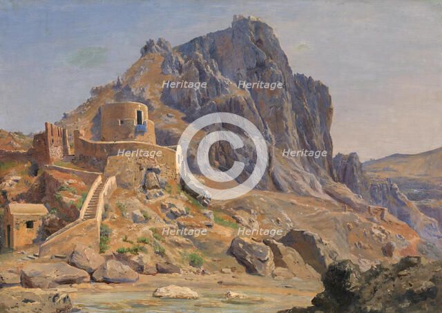 View of Marina Piccola, Capri: Morning Light, 1851. Creator: Thorald Lessoe.