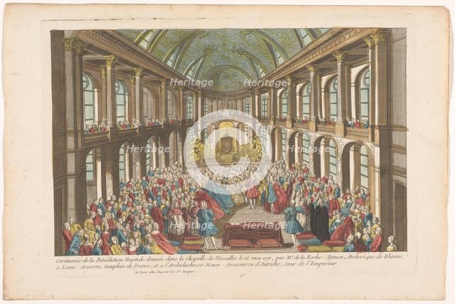 View of marriage between Louis XVI, King of France, and Marie Antoinette, Queen..., 1770, 1700-1799. Creator: Anon.