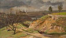 View of Meissen.Study, 1828. Creator: Johan Christian Dahl
