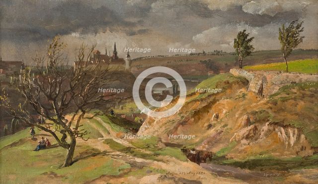 View of Meissen.Study, 1828. Creator: Johan Christian Dahl.