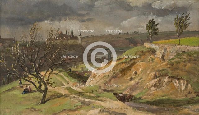 View of Meissen.Study, 1828. Creator: Johan Christian Dahl.