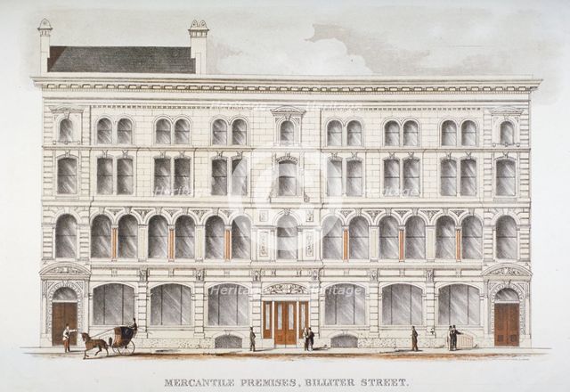 View of mercantile premises, Billiter Street, City of London, 1875. Artist: Sir Joseph Causton & Sons