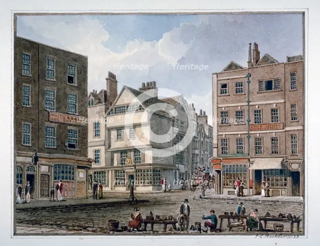 View of Middle Row and Gray's Inn Lane, Holborn, London, 1823.                                       Artist: John Chessell Buckler