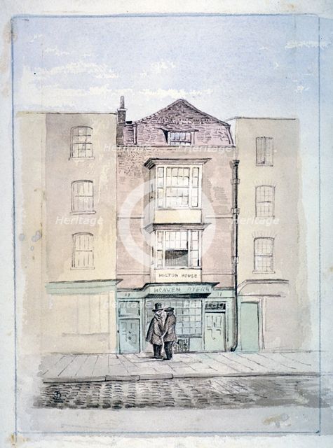 View of Milton's house in Barbican, City of London, 1864. Artist: J Benny