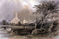View of Milan, engraving, 1840