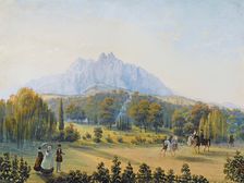 View of Miskhor in the Crimea, 1841-1842. Creator: Bossoli, Carlo (1815-1884)