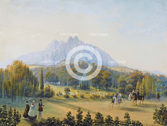 View of Miskhor in the Crimea, 1841-1842. Creator: Bossoli, Carlo (1815-1884).