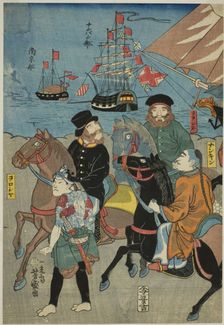 View of Miyozaki in Yokohama (Miyozaki Yokohama ichiran), 1860. Creator: Utagawa Yoshimori