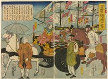 View of Miyozaki in Yokohama (Miyozaki Yokohama ichiran), 1860. Creator: Utagawa Yoshimori