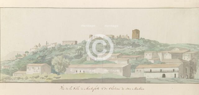 View of Monteforte Irpino and San Martino castle, 1778. Creator: Louis Ducros.