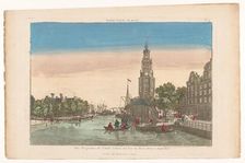 View of Montelbaan tower and the Oudeschans in Amsterdam, 1700-1799. Creator: Anon