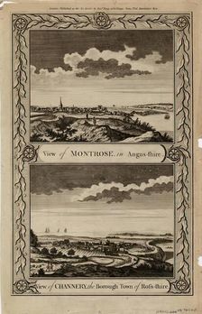 View of Montrose in Angus-shire and View of Channenry, the Borough Town of Ross-shire. Creator: Alexander Hogg