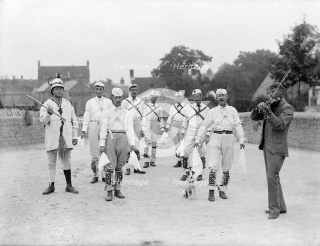 View of morris dancers outside the Chequers public house, Headington Quarry, Oxford, Oxon, 1898. Creator: Henry Taunt.
