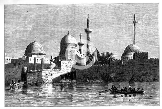 View of Mosul from the River Tigris, Iraq, c1890. Artist: Unknown
