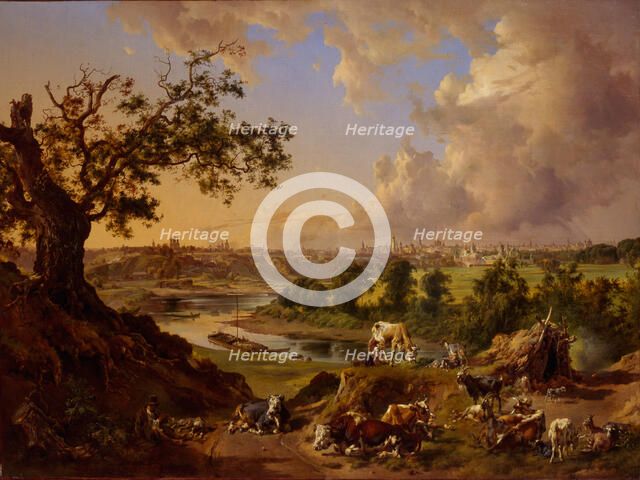 View of Moscow from the Sparrow Hills, 1837. Artist: Rauch, Johann Nepomuk (1804-1847)
