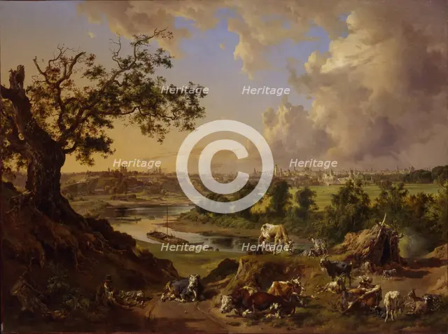 View of Moscow from the Sparrow Hills, 1837. Artist: Rauch, Johann Nepomuk (1804-1847)