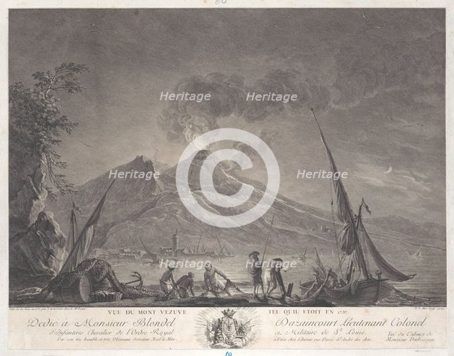 View of Mount Vesuvius as it was in 1757, 1762. Creator: Noel Le Mire.