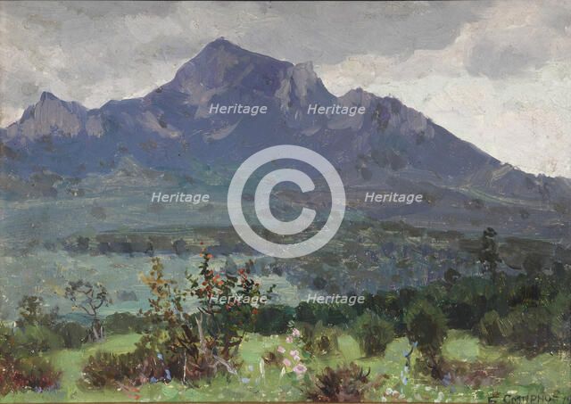 View of Mount Beshtau from the Mashuk, 1934.  Creator: Boris Vasilievich Smirnov.