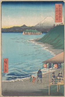 View of Mount Fuji from Seven-ri Beach, Province of Sagami (So..., dated 4th month, Horse year 1858. Creator: Ando Hiroshige