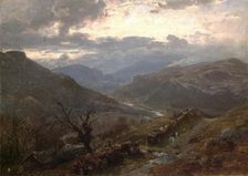 View of Mountains in Wales, Started 1862, ended 1864. Creator: Hans Gude