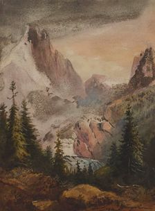 View of Mountains, mid 19th century. Creator: Alfred Jacob Miller