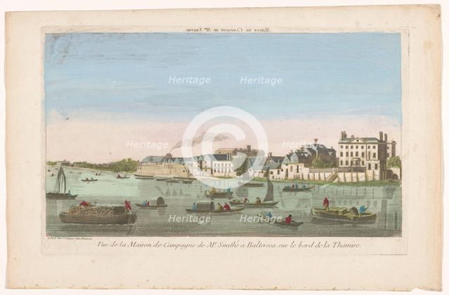 View of Mr. Smith's country house on the River Thames in the Battersea district in London, 1700-1799 Creator: Anon.