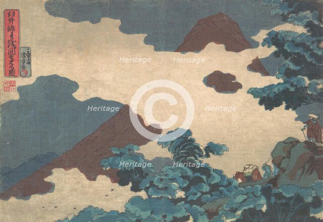 View of Mt. Asama from the Usui Pass, ca. 1850. Creator: Utagawa Kuniyoshi.