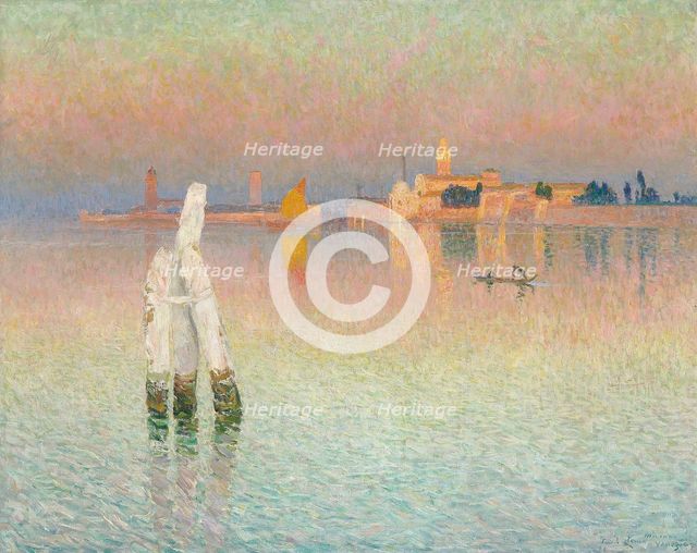 View of Murano, sunset glow, 1906. Creator: Claus, Émile (1849-1924).