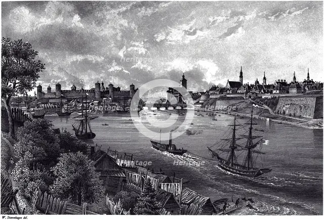 View of Narva, c. 1850. Artist: Stavenhagen, Wilhelm Siegfried (1814-1881)