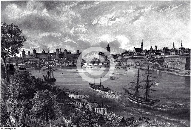 View of Narva, c. 1850. Artist: Stavenhagen, Wilhelm Siegfried (1814-1881)