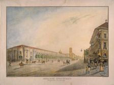 View of Nevsky Prospekt near the Gostiny Dvor in Saint Petersburg, 1823. Artist: Beggrov, Karl Petrovich (1799-1875)